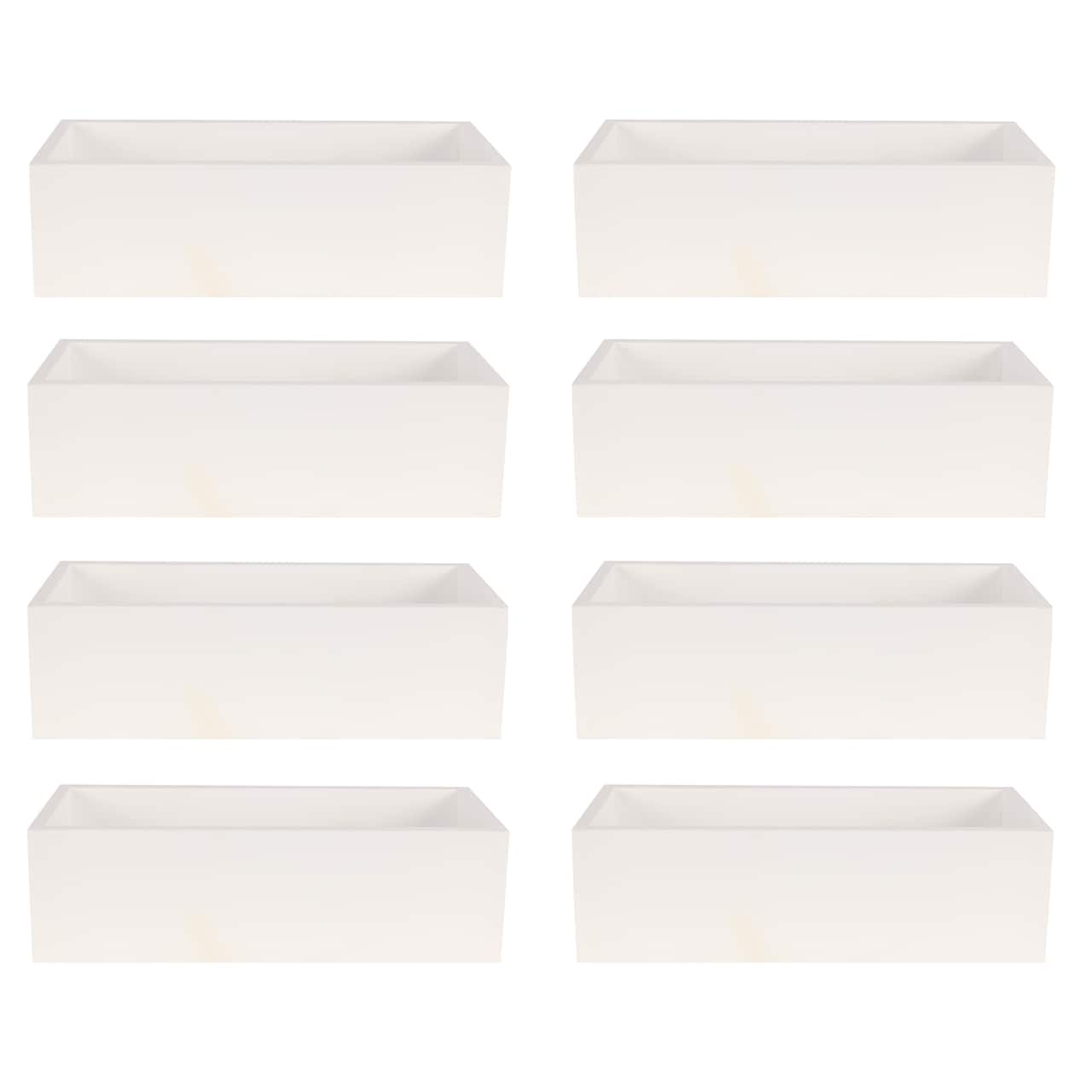 8 Pack: 12" Whitewashed Wood Box by Make Market®